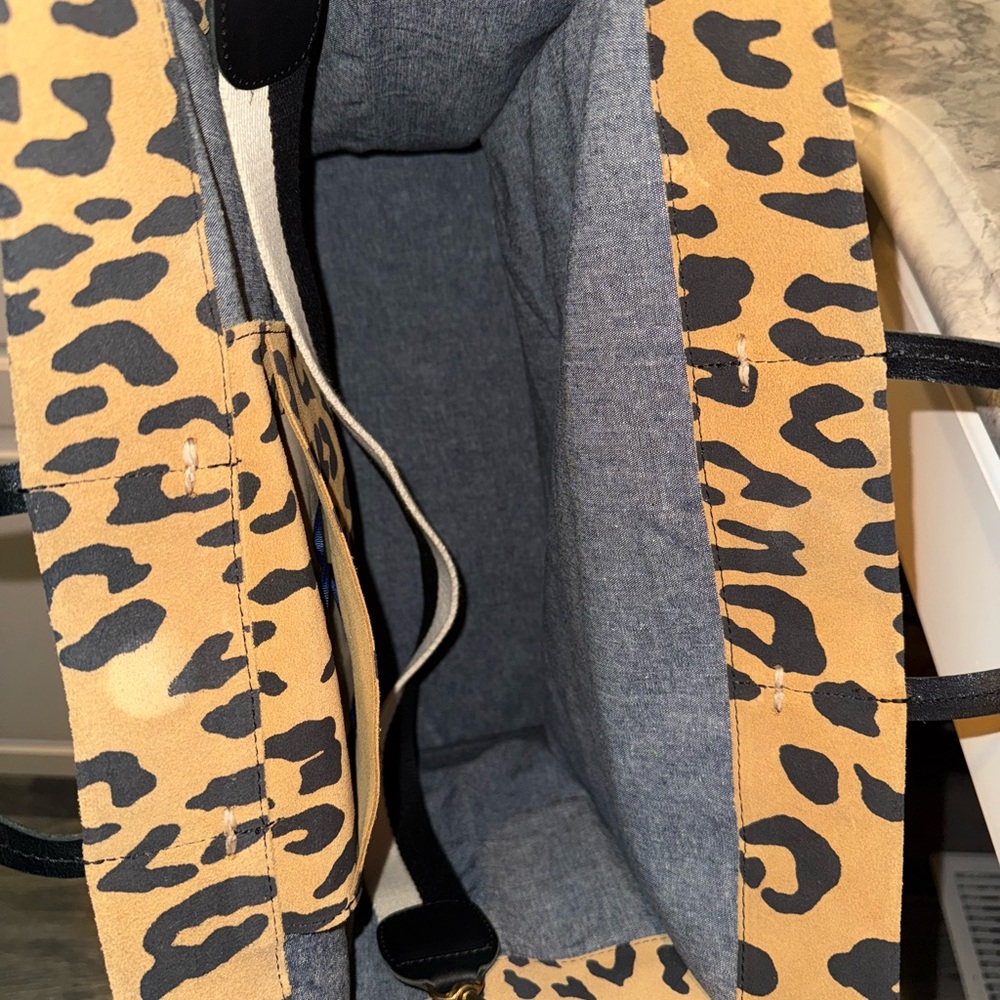 Clare V Women’s Leopard Print Suede Tote Bag - Picture 9 of 11